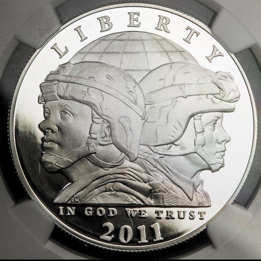 2011 米国  銀貨 米国陸軍シルバー ダラー 1$  NGC PF70 UC