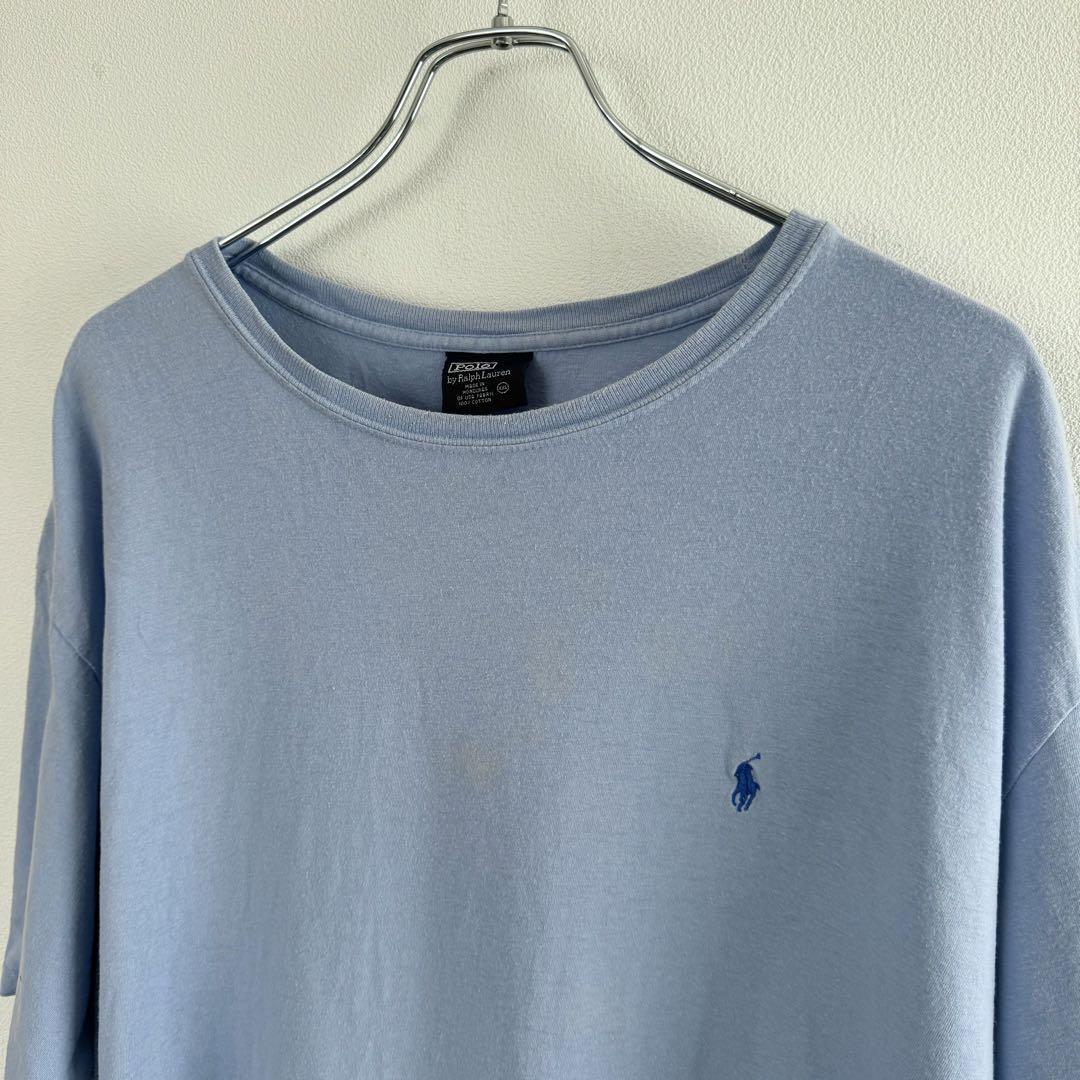 XXL POLO BY RALPH LAUREN ポロバイラルフローレン 半袖 Tシャツ カットソー 刺繍 ブルー メンズ