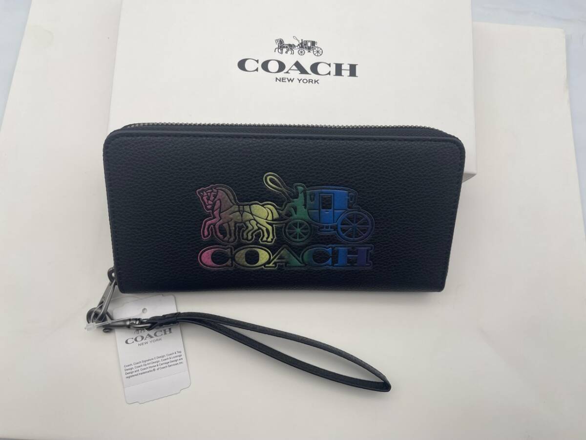 コーチ COACH 長財布 財布 シグネチャー アコーディオンラウンドジップウォレット新品 未使用 贈り物C7458 d346C_画像3