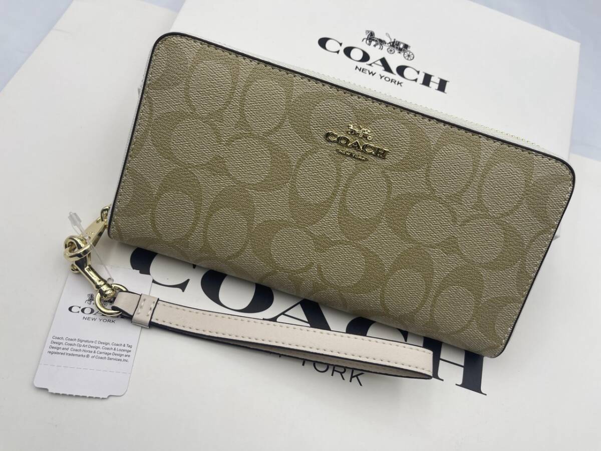 コーチ COACH 長財布 財布 シグネチャー アコーディオンラウンドジップウォレット新品 未使用 贈り物s337C C4452_画像2