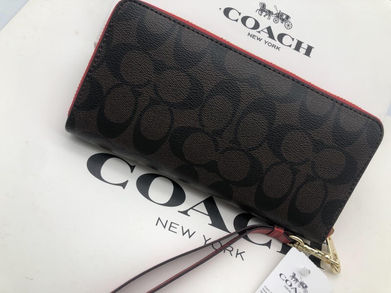 コーチ COACH 長財布 財布 シグネチャー アコーディオンラウンドジップウォレット新品 未使用 贈り物r154 c4452