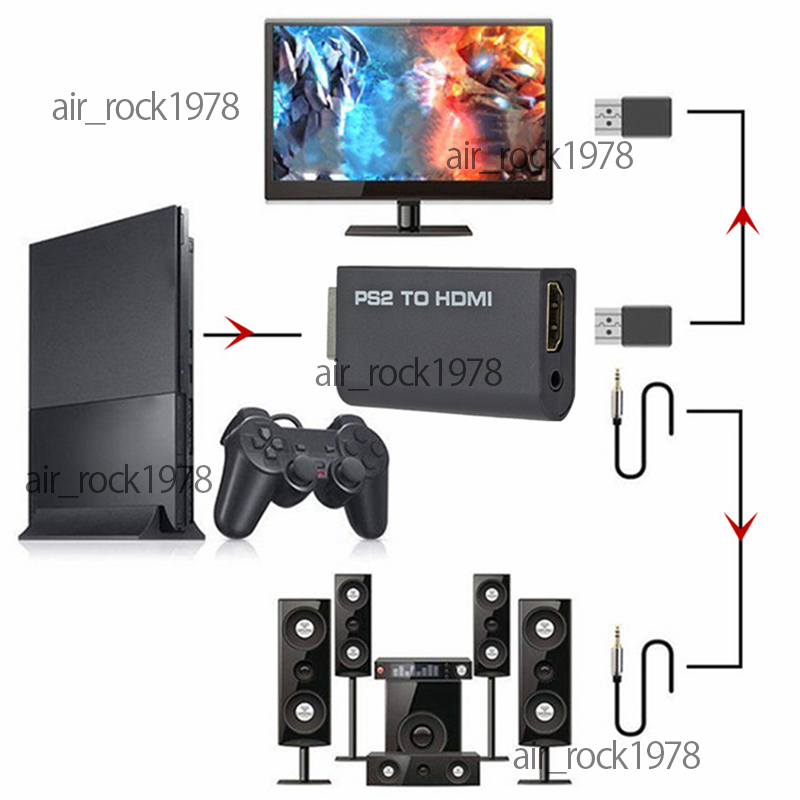 PS2 to HDMI 変換 アダプター コンバーター プレステ２ プレイステーション2 接続コネクター 外部 映像 出力 液晶 TV 新品 送料無料_画像3