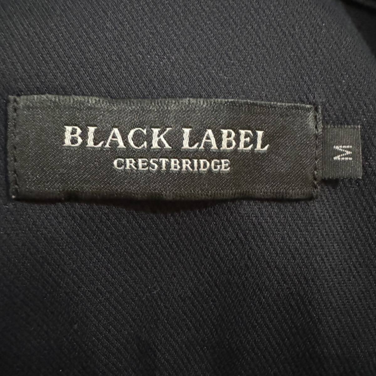 極美品【至極の逸品】BLACK LABEL CRESTBRIDGE 半袖シャツ チェック柄 切替 ジャージ ネイビー ブラックレーベルクレストブリッジ 高級感_画像6