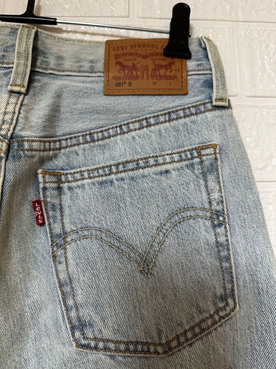 Levi's501s デニムパンツ スキニー ダメージUSEDウォッシュ加工