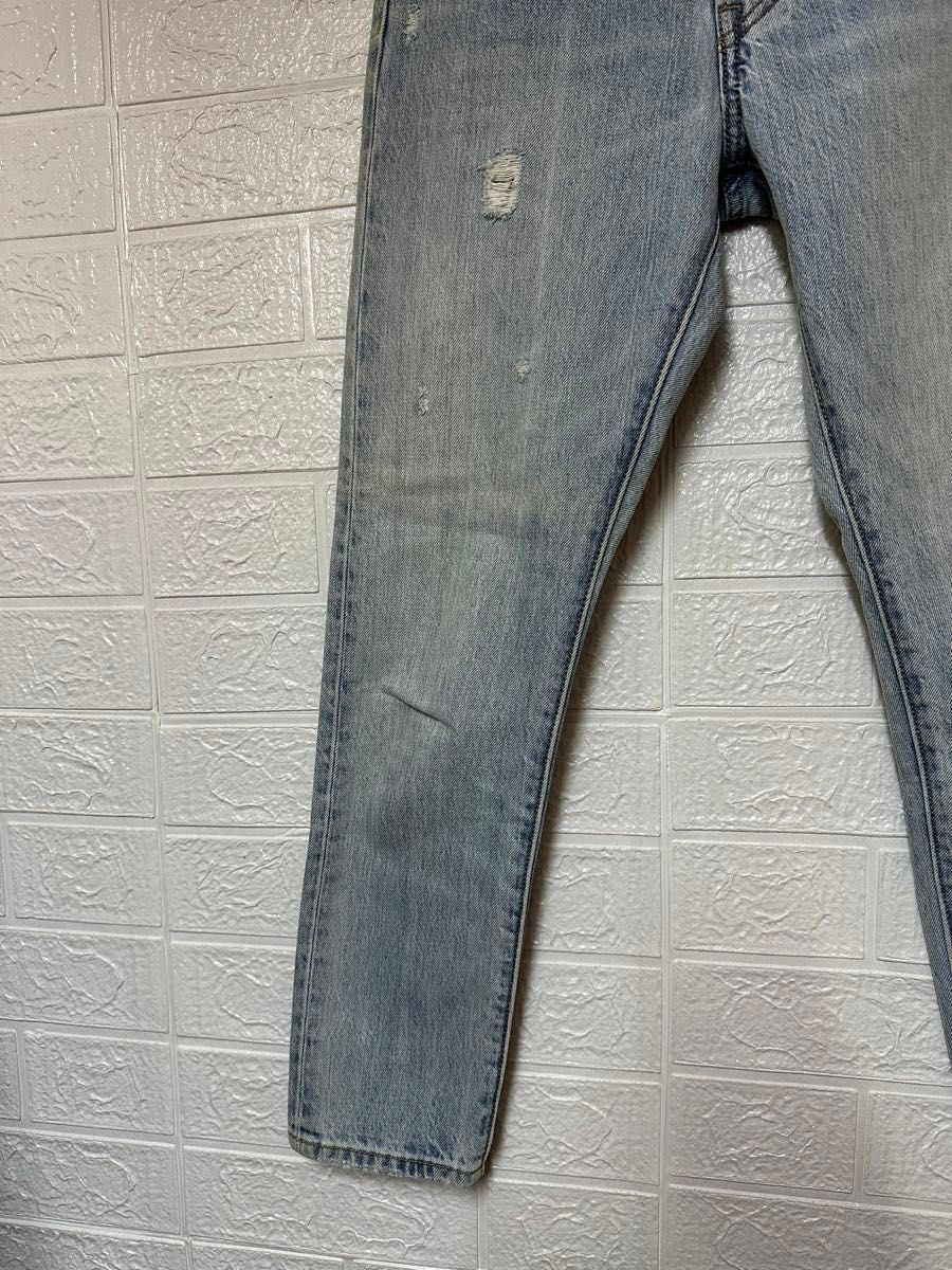 Levi's501s デニムパンツ スキニー ダメージUSEDウォッシュ加工