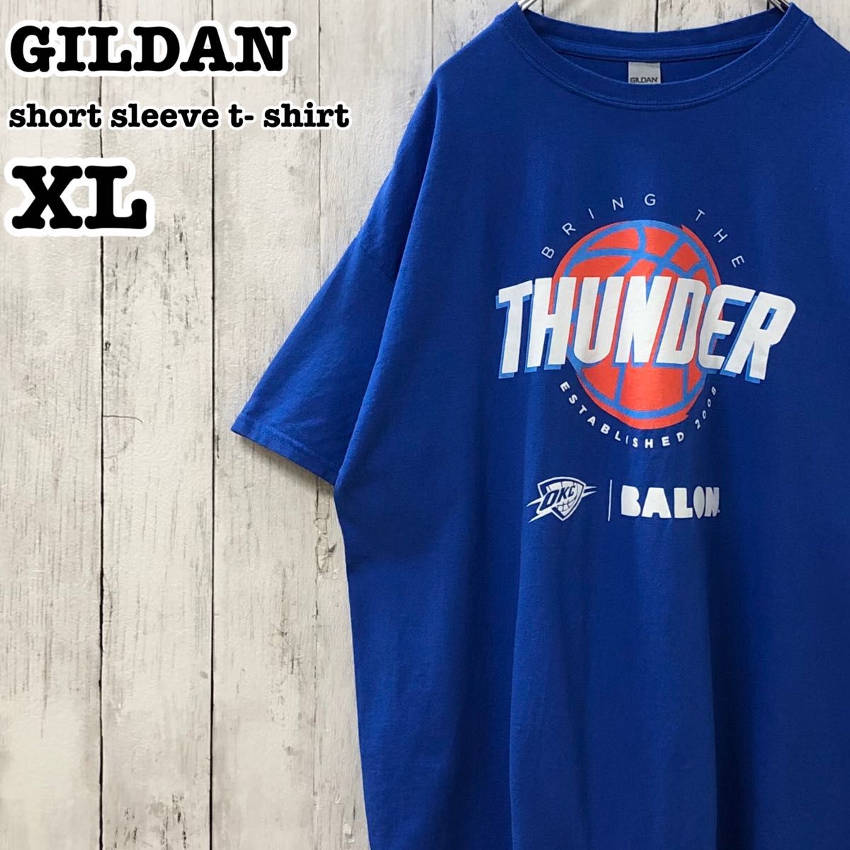ギルダン US アメリカ古着 NBA オクラホマシティ・サンダー プリント 半袖Tシャツ XL