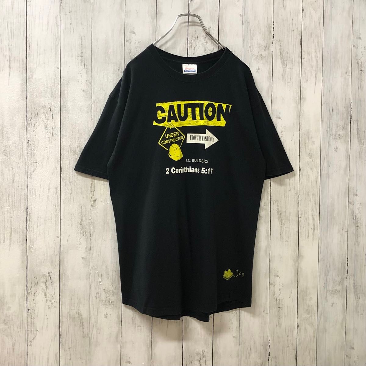 ヘインズ US アメリカ古着 企業系 両面プリント 半袖Tシャツ L