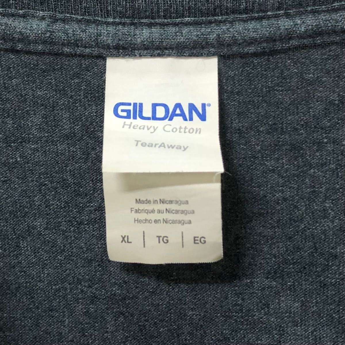 ギルダン US アメリカ古着 英字 プリント 半袖Tシャツ XL