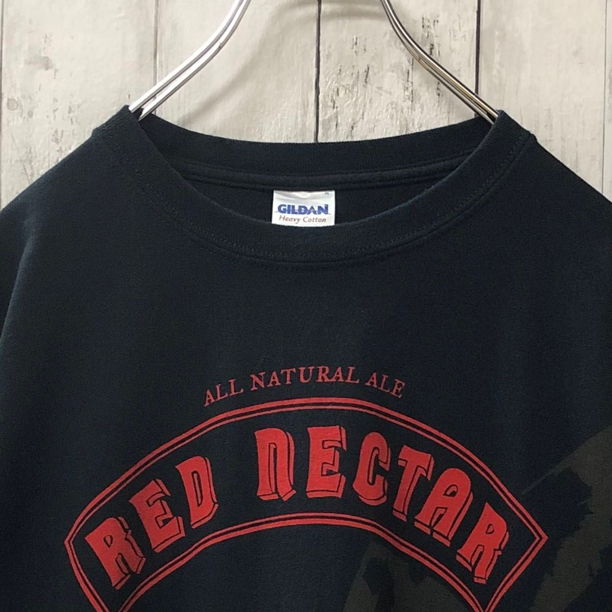 ギルダン US アメリカ古着 RED NECTAR ビール プリント 半袖Tシャツ XL