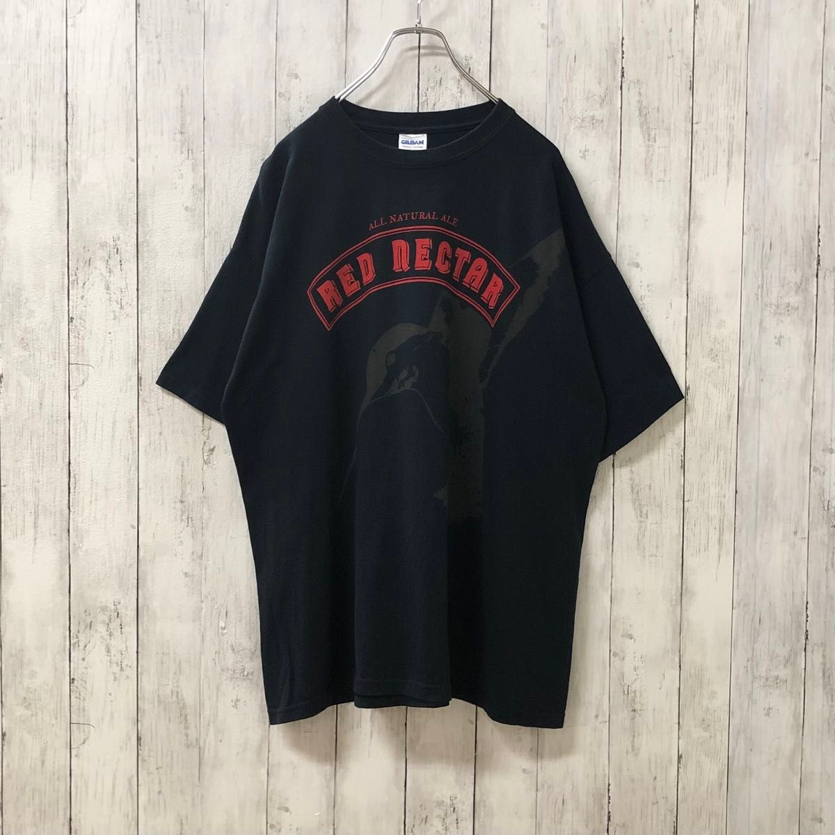 ギルダン US アメリカ古着 RED NECTAR ビール プリント 半袖Tシャツ XL