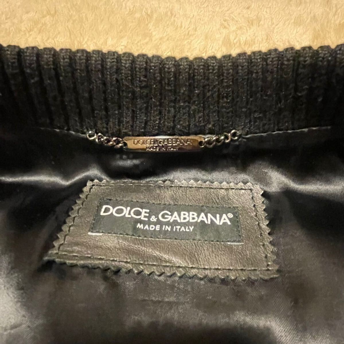 極美品　定価50万　DOLCE&GABBANA ドルチェ&ガッバーナ　ブルゾン　ジャケット　ライダース　レザー　GACKT着用　ランウェイモデル　46 M L_画像9