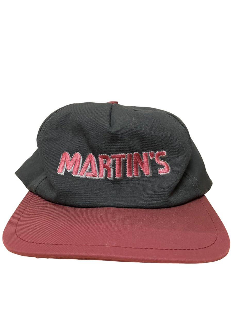 USA製 ビンテージ MARTIN'S スナップバック キャップ コットン グレー ピンク 2トーン 帽子 xpv_画像1