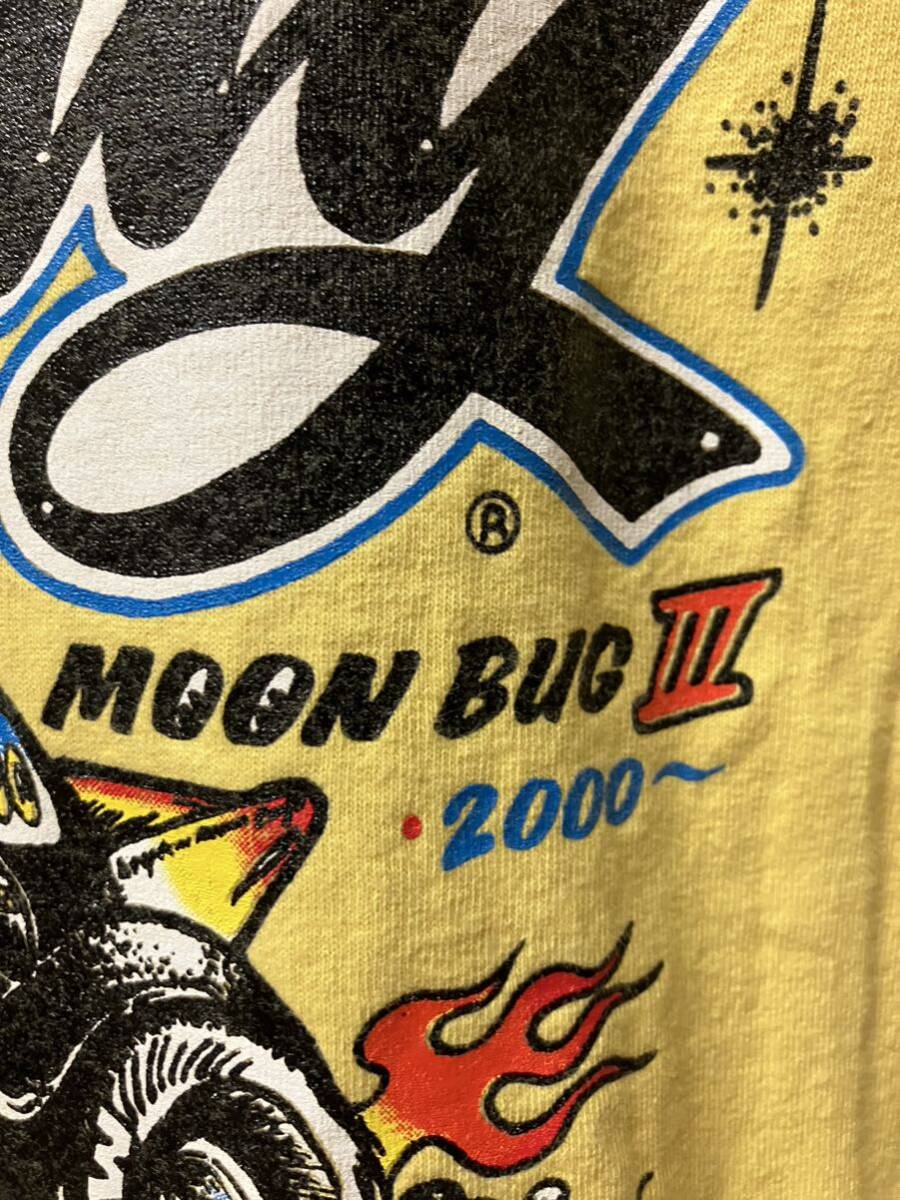 00s ビンテージ Mooneyes ムーンアイズ MOONBUG Tシャツ M イエロー ホットロッド xpv_画像7