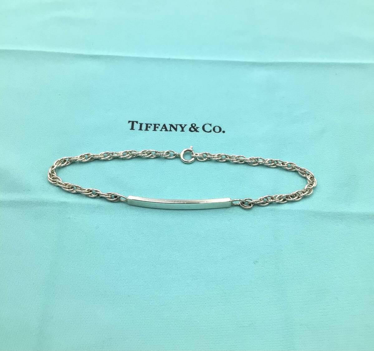 TIFFANY&Co. ティファニーID タグプレート ＳＶ９２５シルバーチェーンブレスレット_画像1