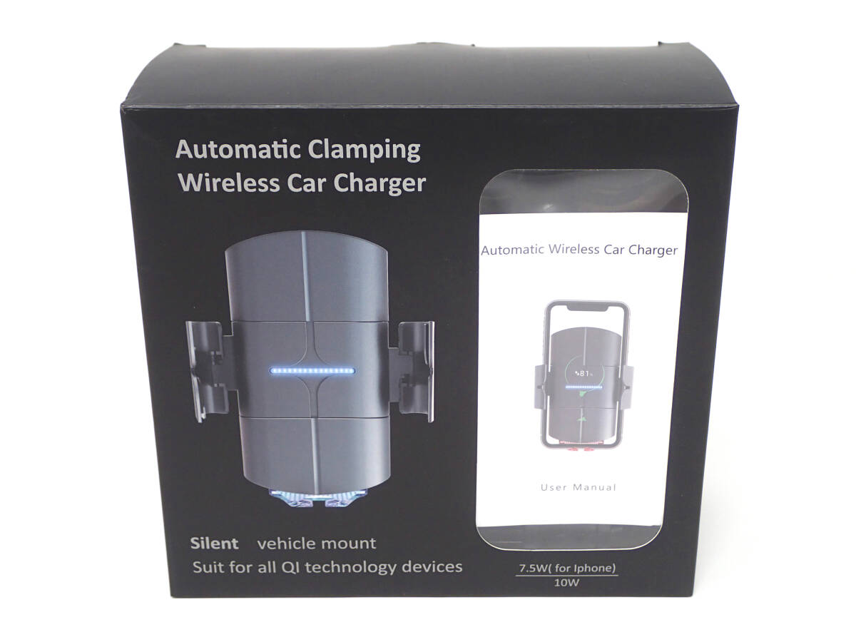 Automatic Wireless Car Charger Qi オート ワイヤレス カーチャージャー スマホ ホルダー マグネット 携帯充電器 充電 車載 吸盤 USB_画像1