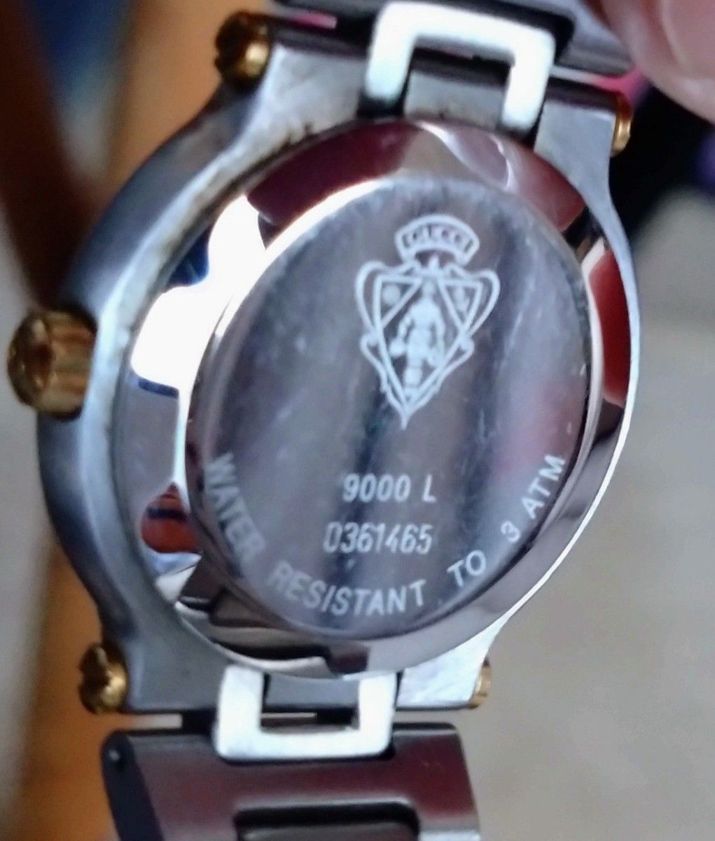 GUCCI グッチ 9000Lラウンドデイトゴールド文字盤 QZレディース腕時計