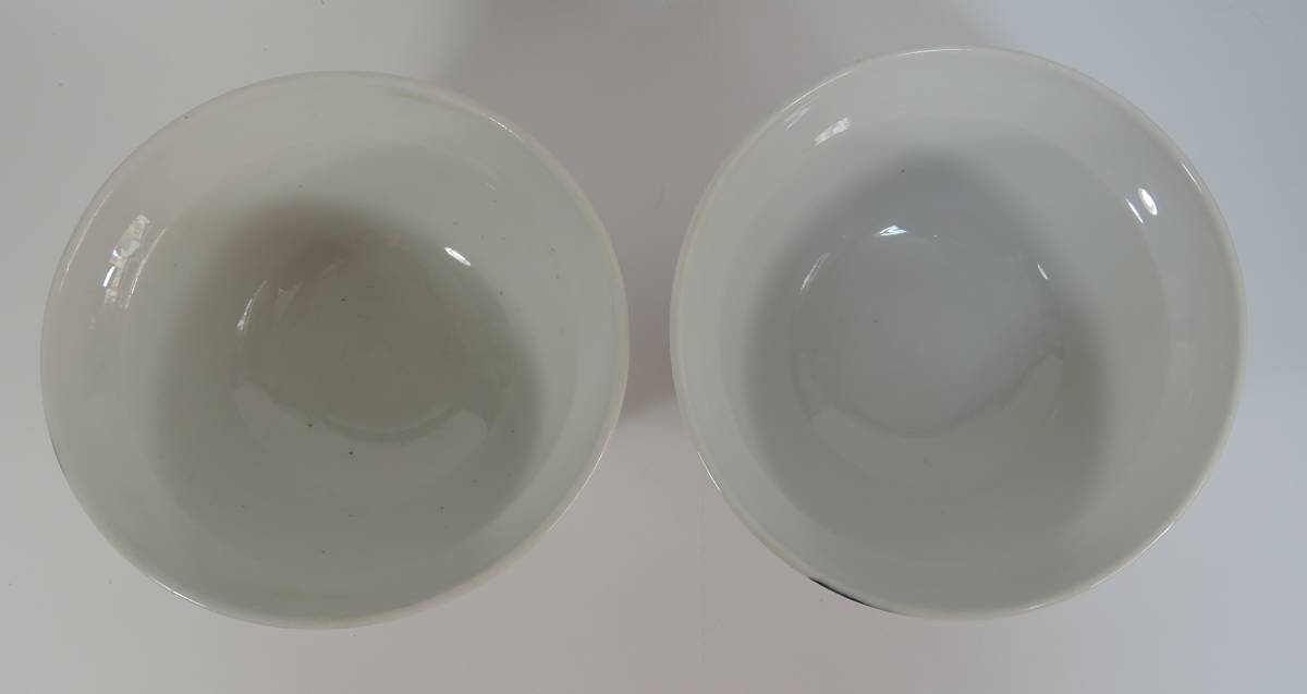 15H Showa Retro # porcelain bowl /.... hand .. pine 2 piece # used 