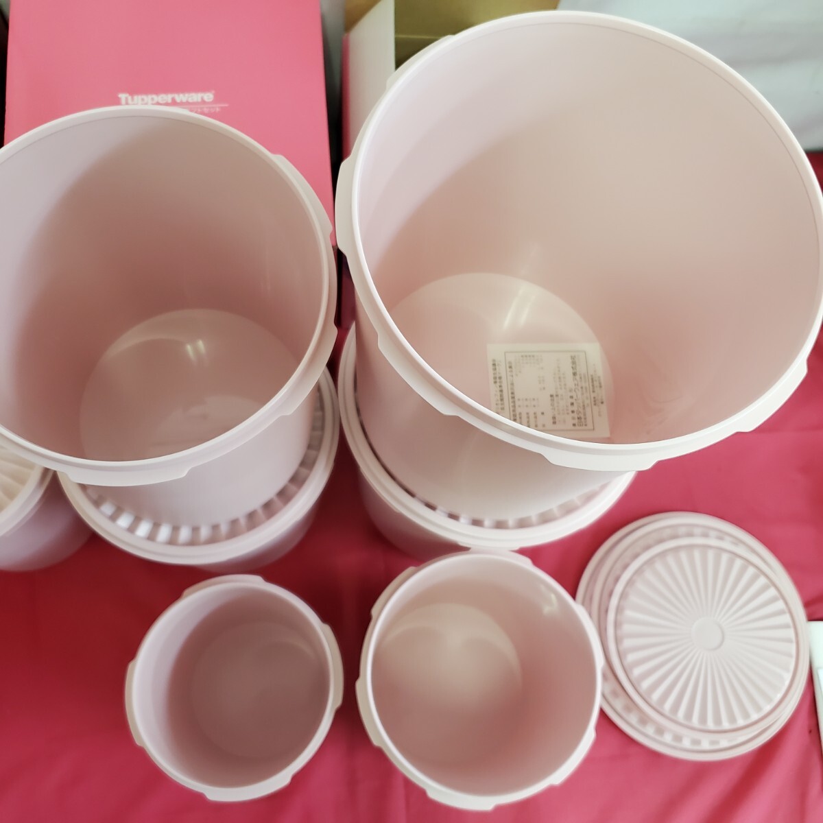 ◇ 未使用保管品 タッパーウェア Tupperware 保存容器 タッパー グランプリデコレーター ベルポピー ギフトセット バケツ 蓋付き 165-29_画像3