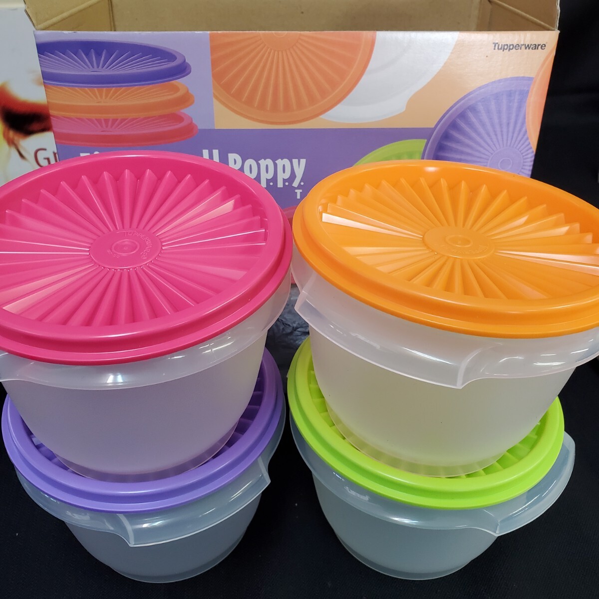 ◇未使用保管品 Tupperware 包丁 保存容器 大容量 蓋付き バケツ 収納 大容量 タッパーウェーブ ベルポピー グランプリデコレーター 165-38_画像4