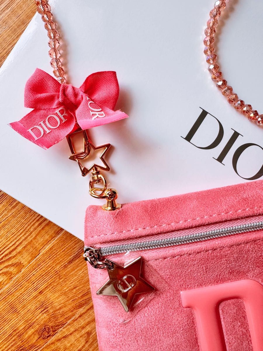 Dior ポーチ クラッチバッグ ショルダーバッグ ピンク 箱付き