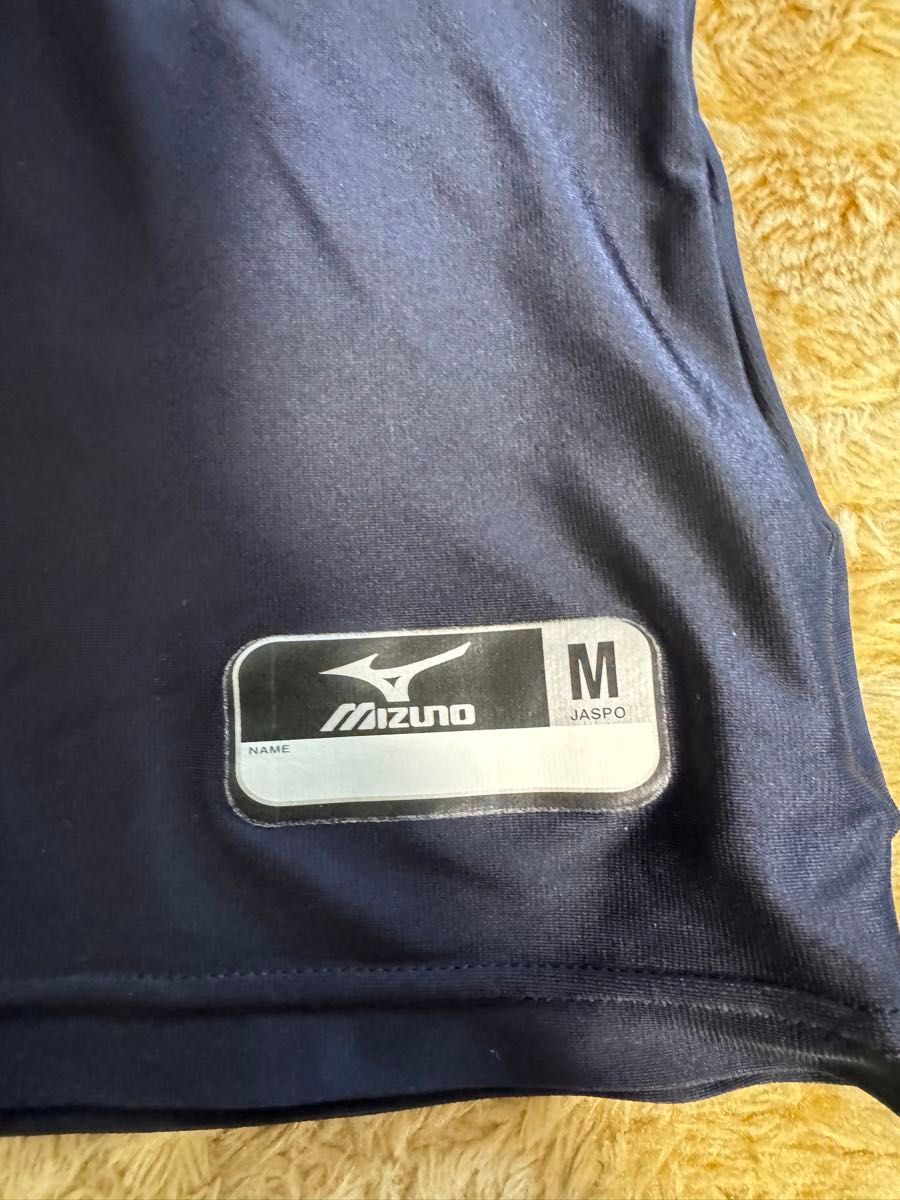 MIZUNO  ミズノ　アンダーシャツ　M 濃紺　五分丈　野球　ハイネック