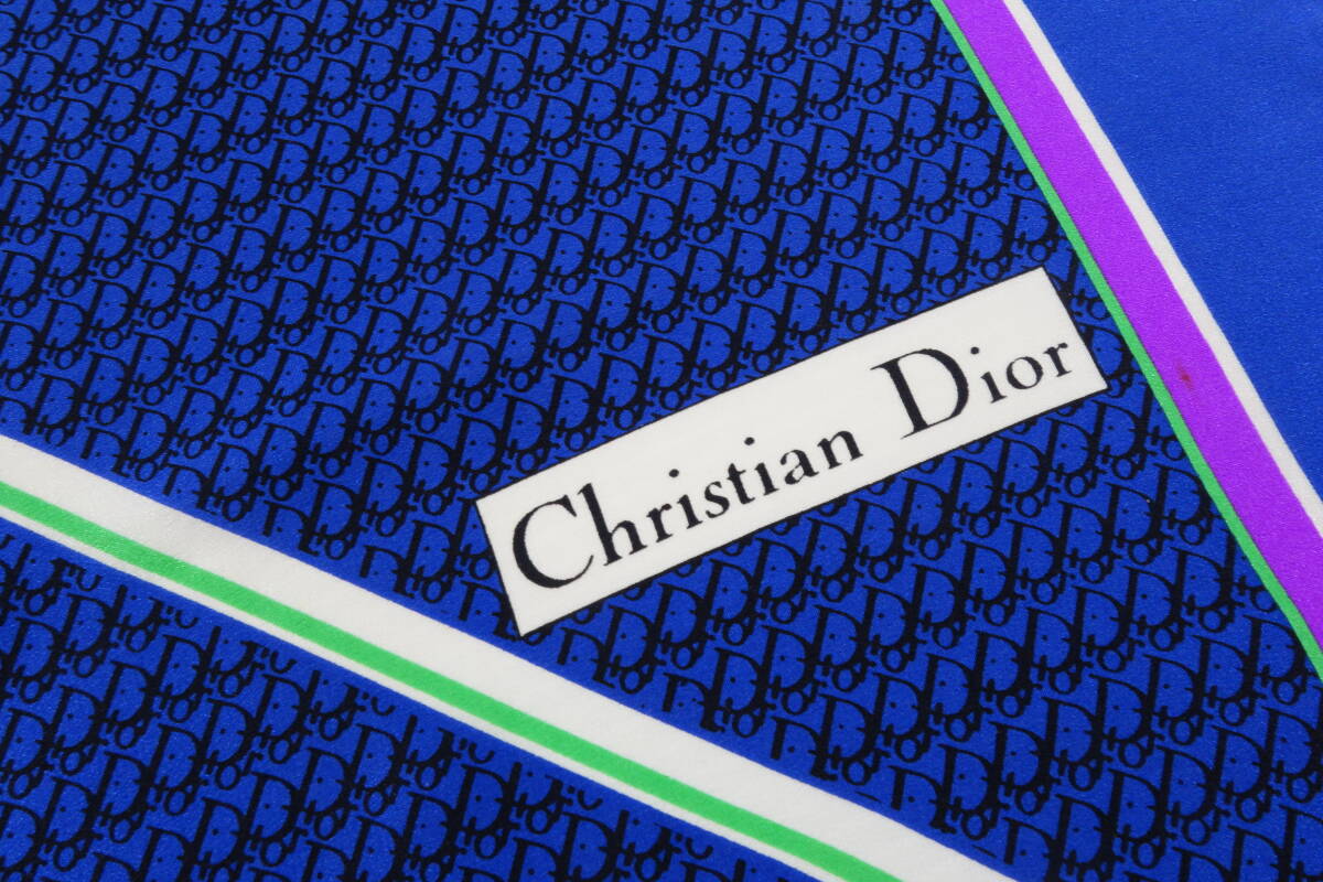 1002■クリスチャン ディオール Christian Dior シルクスカーフ/76×79 【送料300円】の画像3