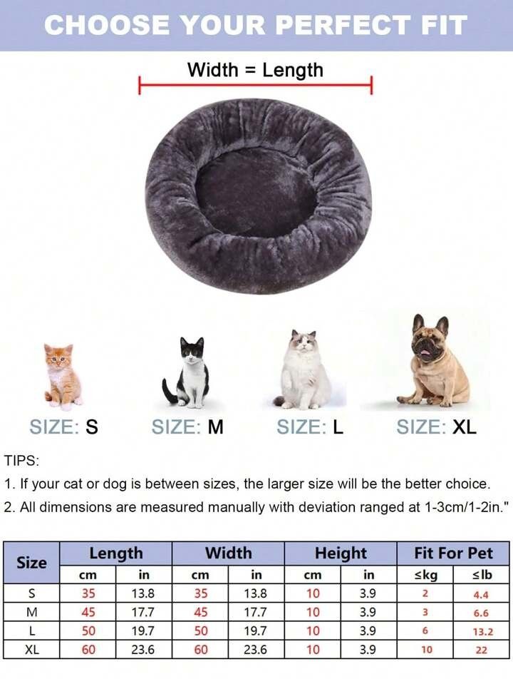 プレーン プルッシュ ネコと犬用 睡眠ペットベッド