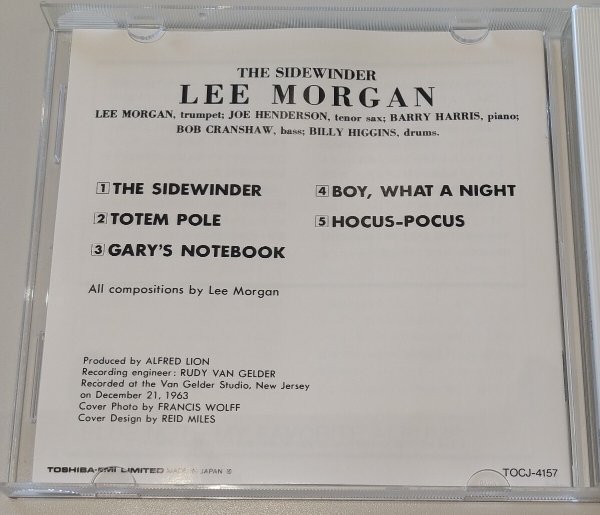 リー・モーガン ザ・サイドワインダー 旧規格国内盤中古CD LEE MORGAN THE SIDEWINDER _画像4