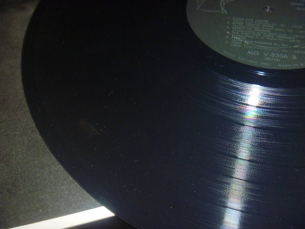 LP12in米VERVE盤 MG V-8306VERVE INC黒地シルバーTmono両太溝 SONNY STITT/THE HARD SWINGSの画像5