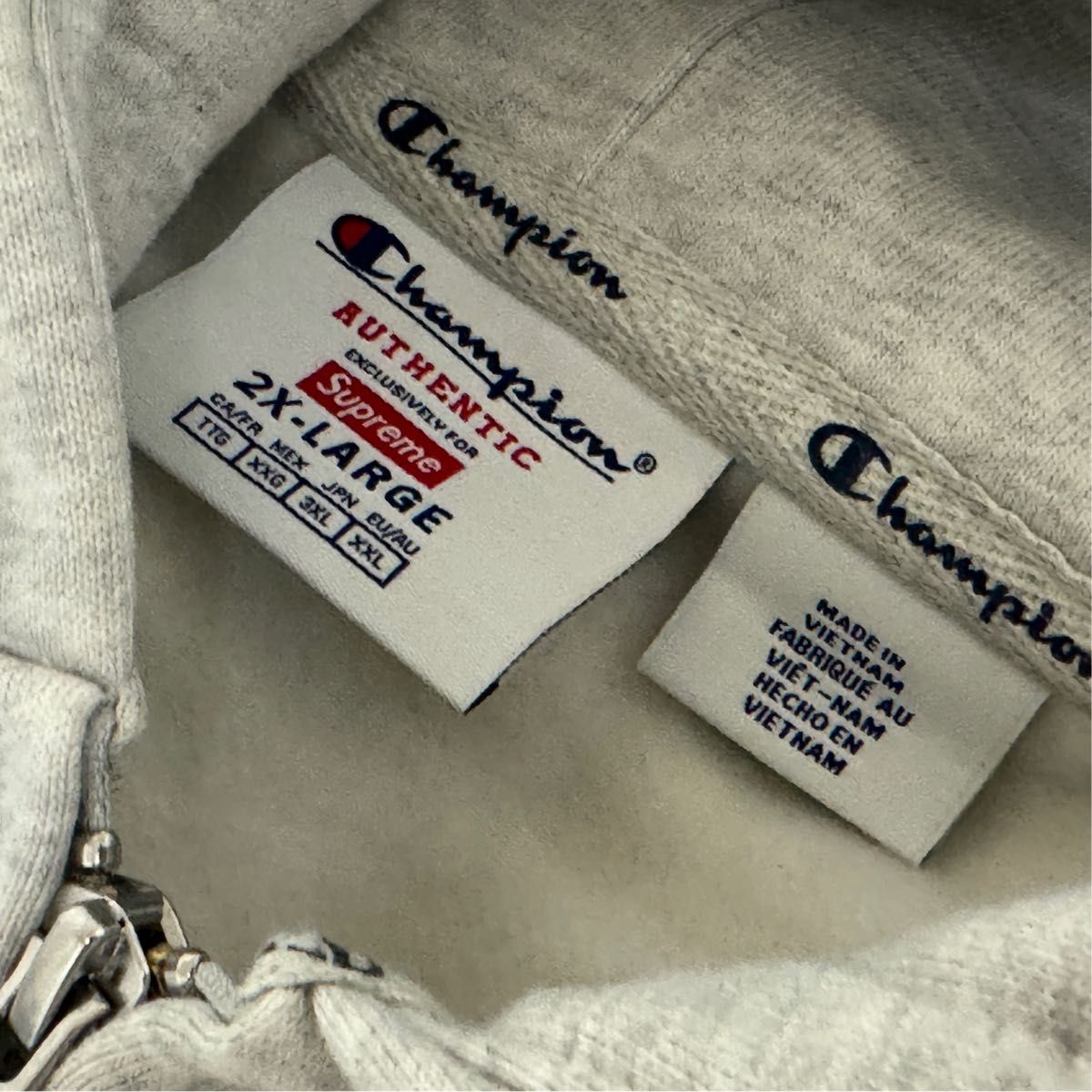 Supreme x Champion Zip Hooded Sweatshirt XXL 未使用品　アッシュグレー