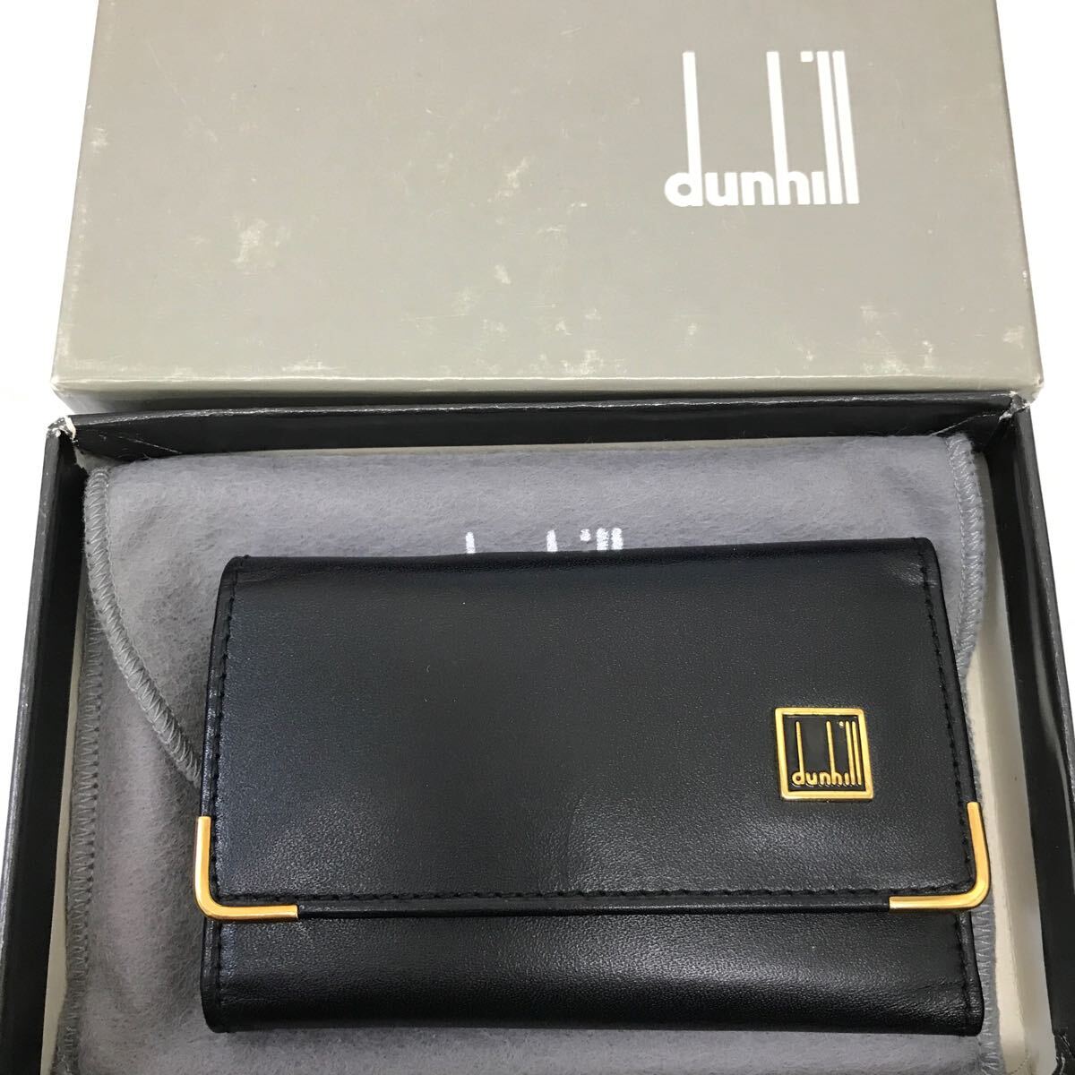 35463-31 0513Y dunhill ダンヒル レザー キーケース ブラック 黒 _画像1