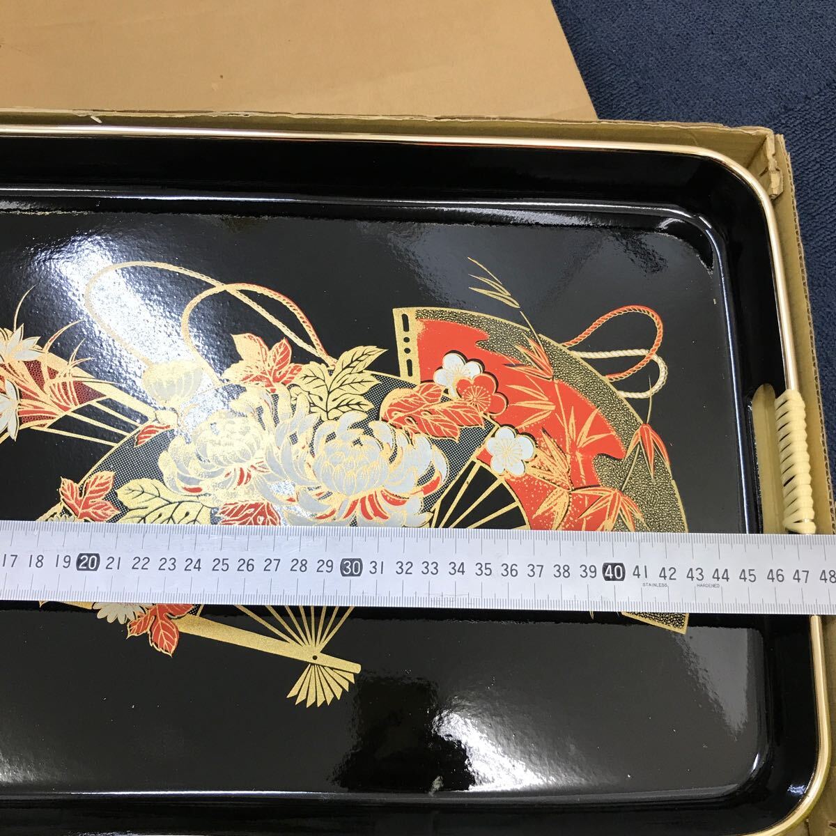 35589-16 0514Y 未使用保管品　伝統工芸品 美術漆器 お盆セット　紀野華和_画像6