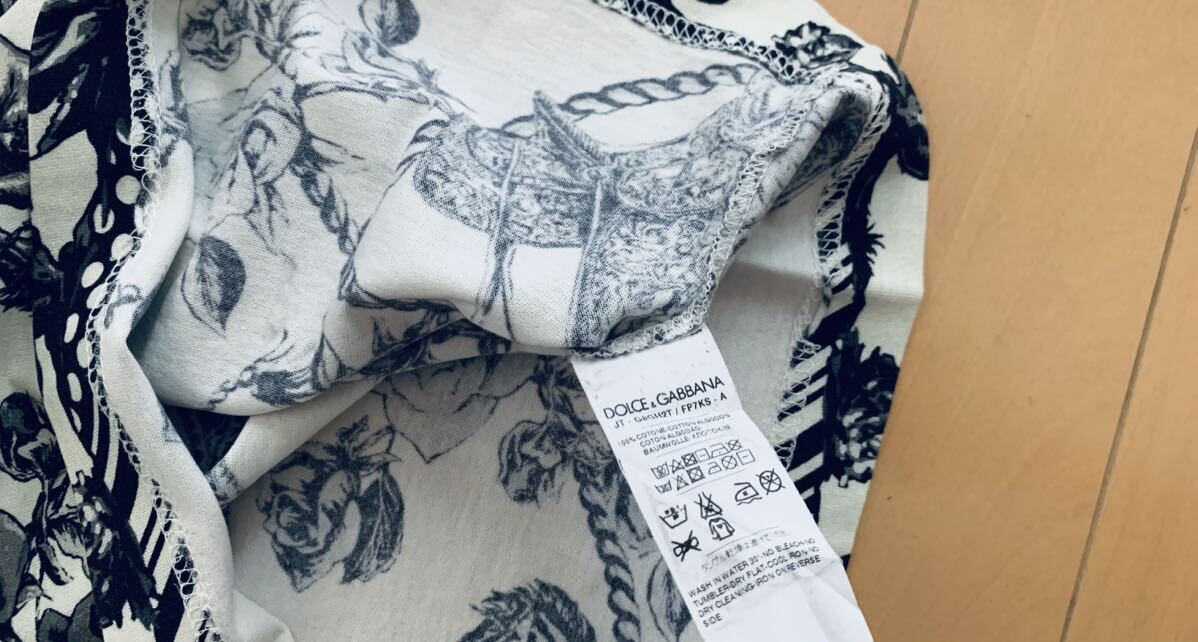 ドルチェ&ガッバーナ DG 総柄 DGバロックロゴ デザイン クルーネック Tシャツ 綺麗の画像6