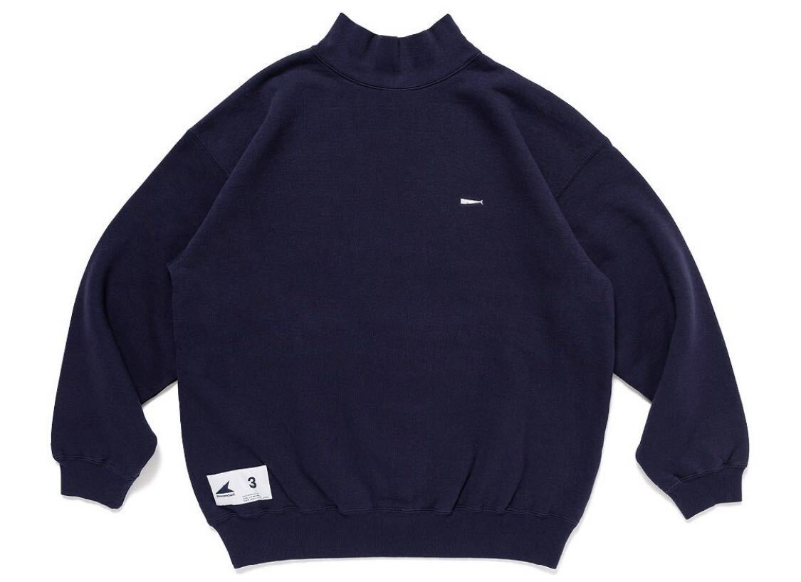 1円スタート 新品同様 23aw ディセンダント descendant CACHALOT MOCK NECK ネイビー 紺 wtaps ダブルタップス サイズ２ の画像1