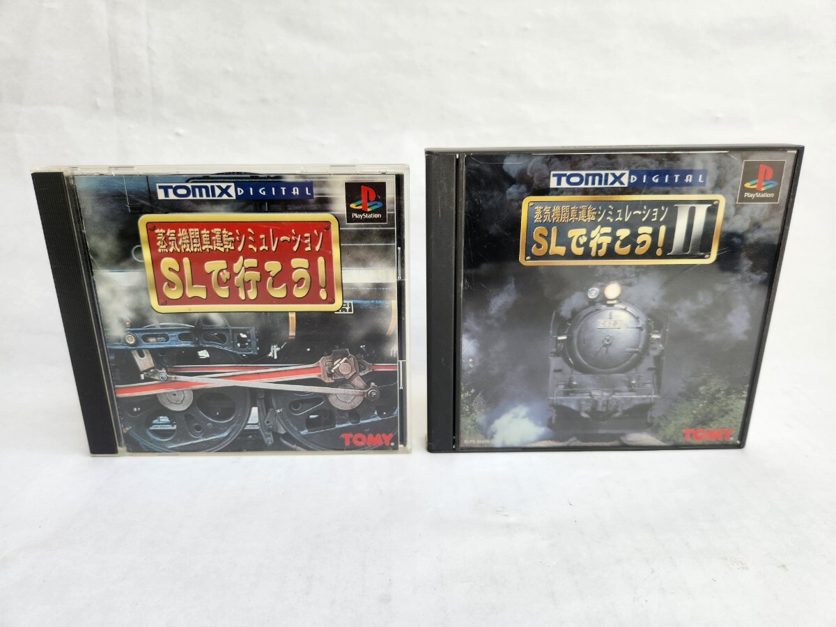 ps1 ソフト 蒸気機関車 シミュレーション SLで行こう！ 1&2 セット TOMY TMIX DIGITAL 帯 ソニー プレイステーション_画像1