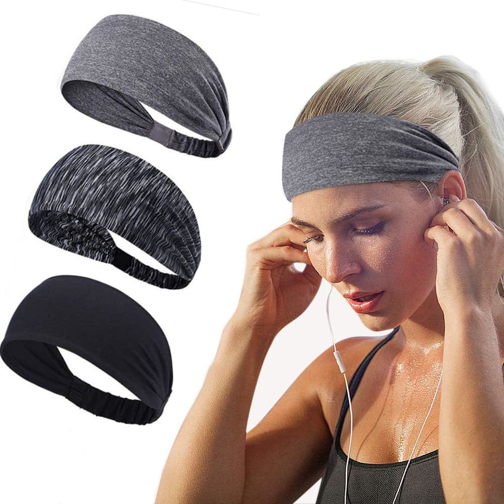 [3ps.@3 color set ] head band sweat band sweat cease elasticity wide head band . sweat speed . for sport 