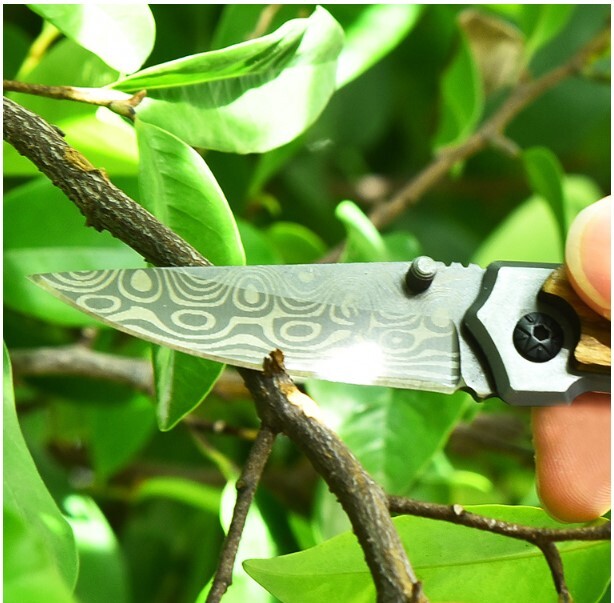 アウトドアナイフ 折りたたみナイフ 綺麗な紋 5Cr17MoVステンレス キャンプ 登山 釣り 防災 X148