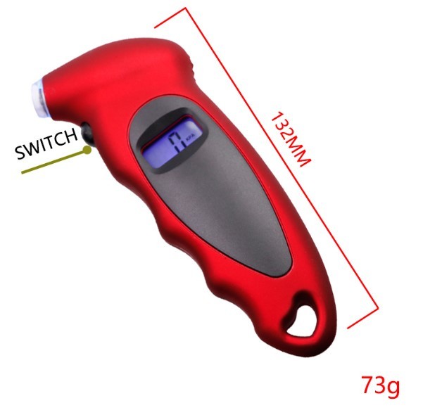 高精度タイヤ圧力計 デジタルタイヤ圧力計 空気圧ゲージ 多機能デジタルタイヤ測定(色：シルバー)_画像9