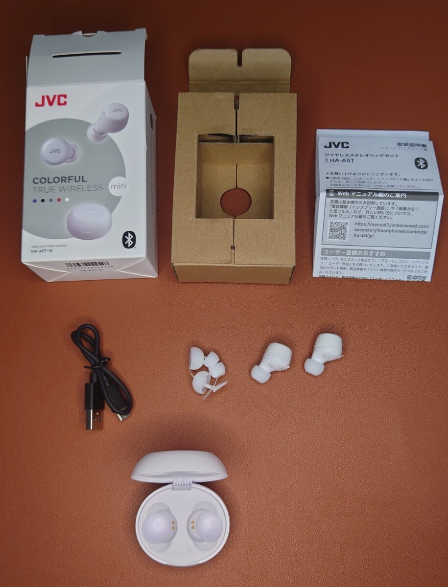 【未使用】JVC ワイヤレスステレオヘッドセット HA-A5T-W ホワイト_画像4