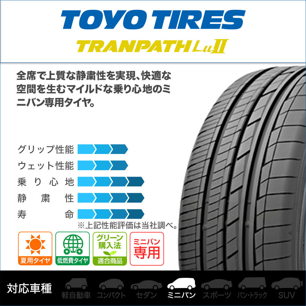 トーヨー トランパス Lu2 225/60R17 99V (数量限定) サマータイヤのみ・送料無料(4本セット)_画像2