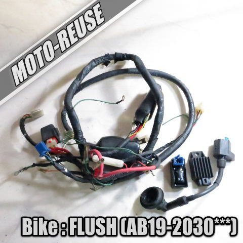 □【FLUSH S フラッシュS AB19】純正メインハーネス+電装SET　CDI/レギュレター/IGコイル「408C」□K28104_画像1