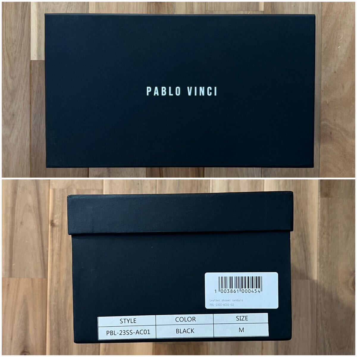 PABLO VINCI Leather Shower Sandals Black M Takahiro PABLO VINCI Leather Shower Sandals Black M Takahiro