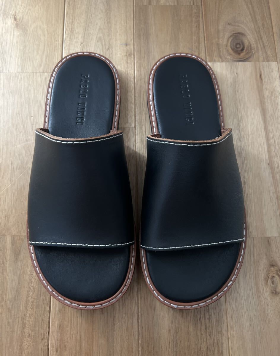 PABLO VINCI Leather Shower Sandals Black M Takahiro PABLO VINCI Leather Shower Sandals Black M Takahiro