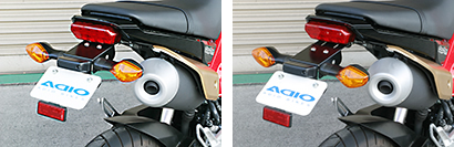 HONDA GROM(JC61) 13/06-16/5 用 スライド全長調整式 ADIOフェンダーレスキット　スリムリフレクター付き_画像2