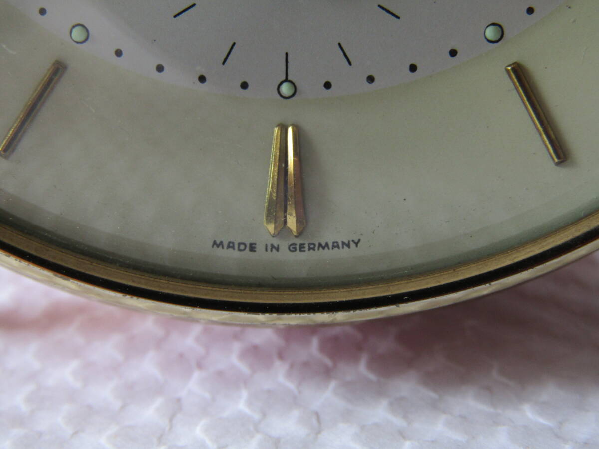 美品 使用少 目覚まし時計 ユンハンス 可愛い赤色 三段階式アラーム 置き時計 からくり時計 手巻きゼンマイ時計 使用中 // セイコー 精工舎の画像5