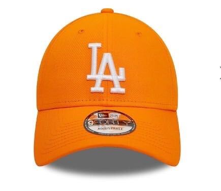 ニューエラ キャップ 帽子 9FORTY コットン素材 ドジャース ライトオレンジ ストラップ仕様 MLB NEWERA 9FORTY LEAGUE BASIC CAP 新品_画像2