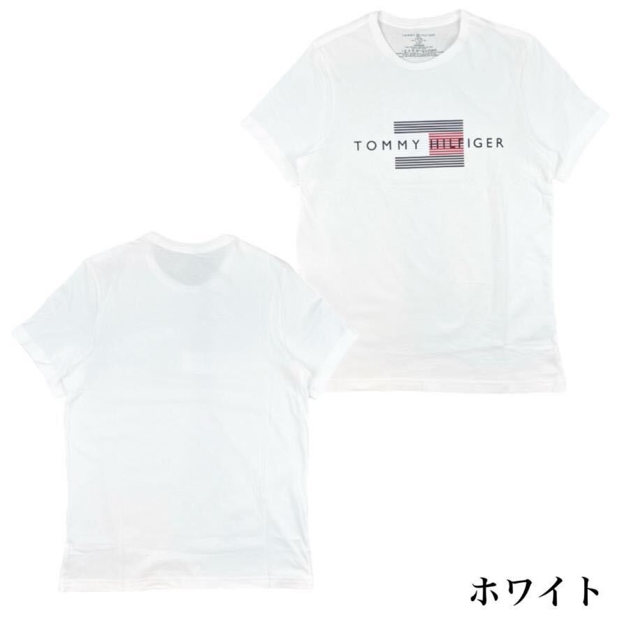 トミーヒルフィガー トップス 半袖Tシャツ 09T4325 コットン プリントロゴ ホワイト XLサイズ TOMMY HILFIGER S/S CREW NECK 新品