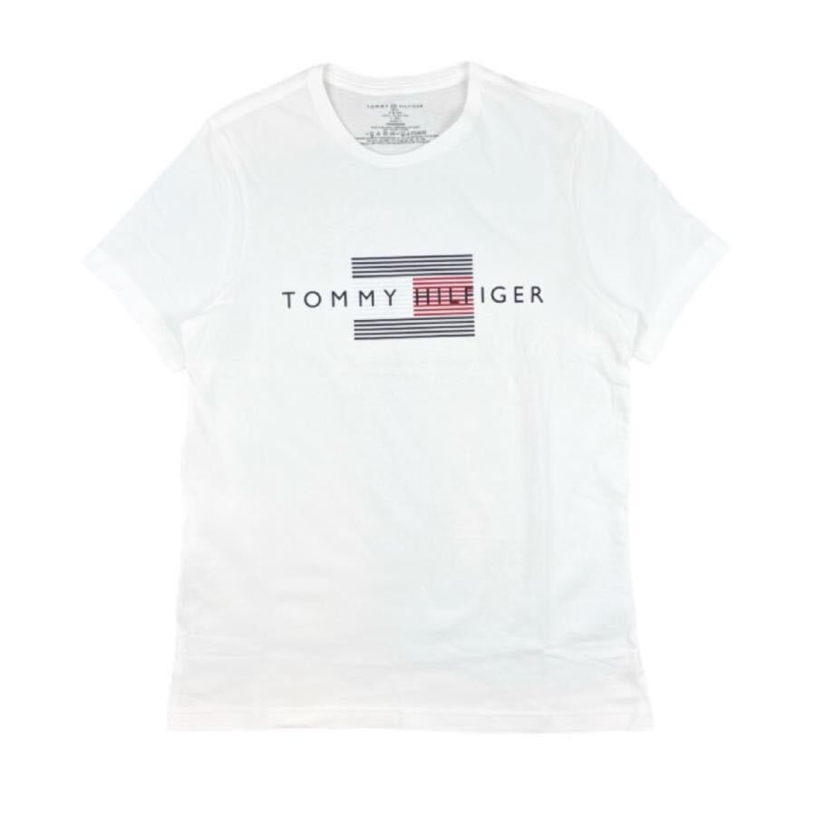トミーヒルフィガー トップス 半袖Tシャツ 09T4325 コットン プリントロゴ ホワイト XLサイズ TOMMY HILFIGER S/S CREW NECK 新品_画像5