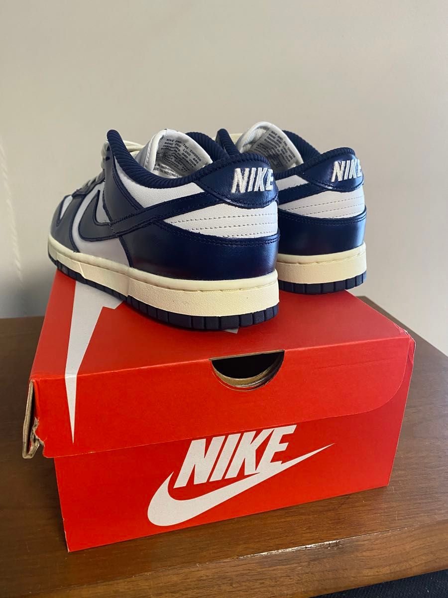 27cm Nike WMNS Dunk Low PRM "Midnight Navy and White"
