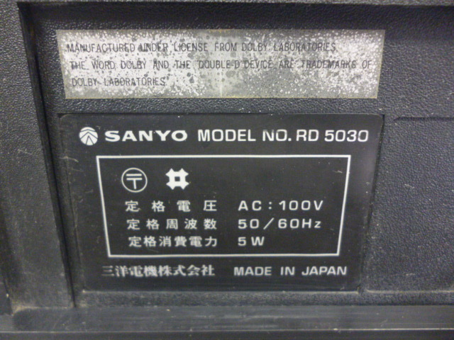 890271 SANYO三洋電機 RD5030 ステレオカセットデッキの画像5